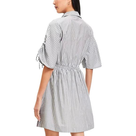 Loft Striped Poplin Tie Sleeve Mini Pocket Dress NWT - 6 - Picture 5 of 6